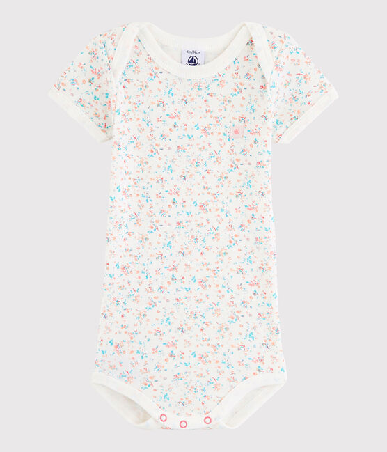 Body manica corta bebè femmina bianco MARSHMALLOW/bianco MULTICO