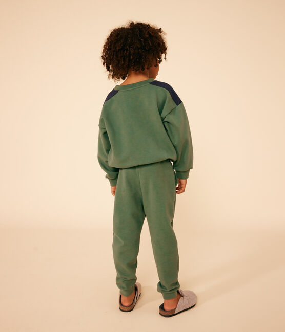 Maglia in tessuto felpato bambino verde CROCO