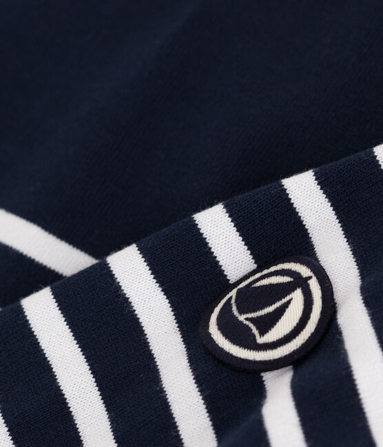 Marinière a maniche lunghe in cotone donna blu SMOKING/bianco MARSHMALLOW