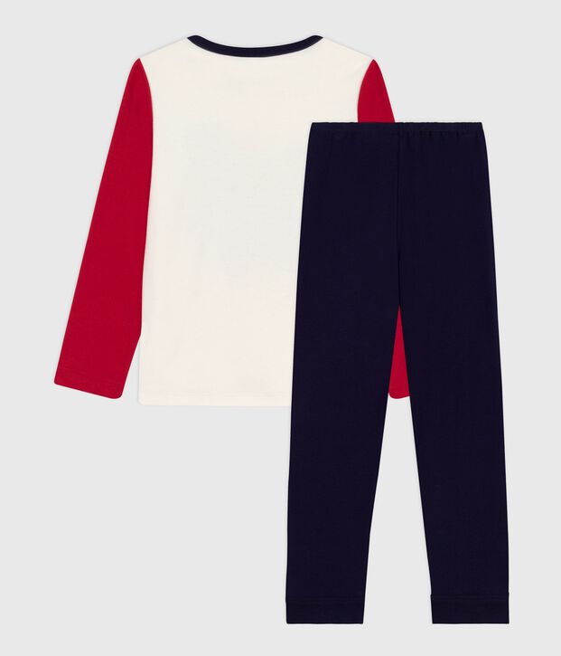 Pigiama bambino in cotone bicolore blu/multicolore