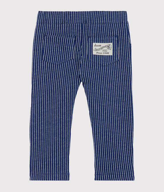 Pantalone maschietto in maglia a righe blu SMOKING/bianco MARSHMALLOW