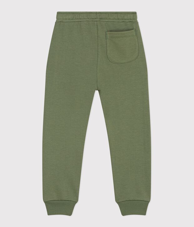 Joggers in cotone tinta unita bambina verde