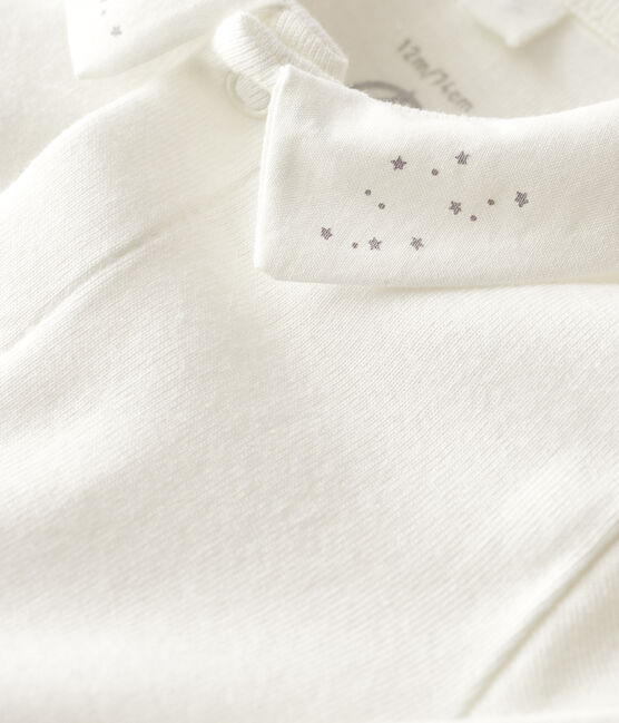 Body bebè con colletto in cotone biologico bianco MARSHMALLOW