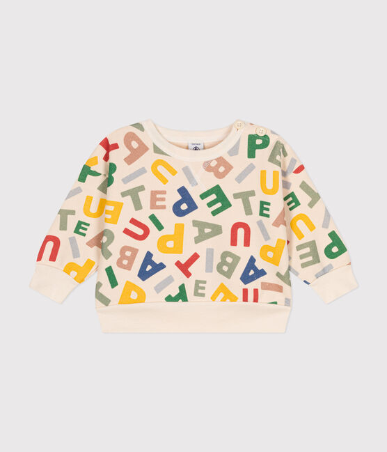 Maglia in tessuto felpato neonato bianco AVALANCHE/ MULTICO
