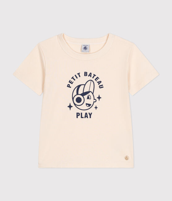 T-shirt a maniche corte in jersey sottile bambino ecru AVALANCHE