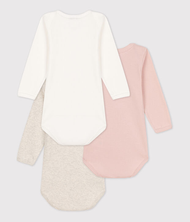 Confezione da 3 body a maniche lunghe beb&egrave; in cotone multicolore