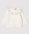 Blusa a manica lunga bebè femmina bianco MARSHMALLOW/grigio ARGENT