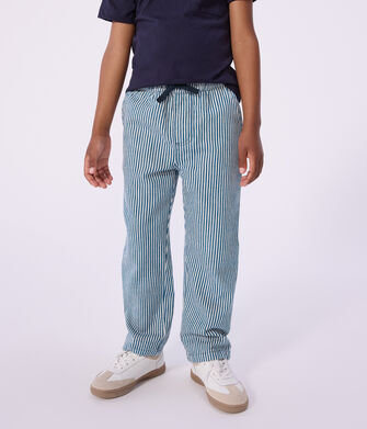 Pantaloni in cotone a righe bambino