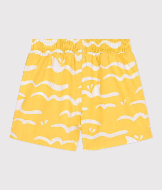 Shorts da bagno con stampa di squalo neonato giallo ORGE/bianco MARSHMALLOW