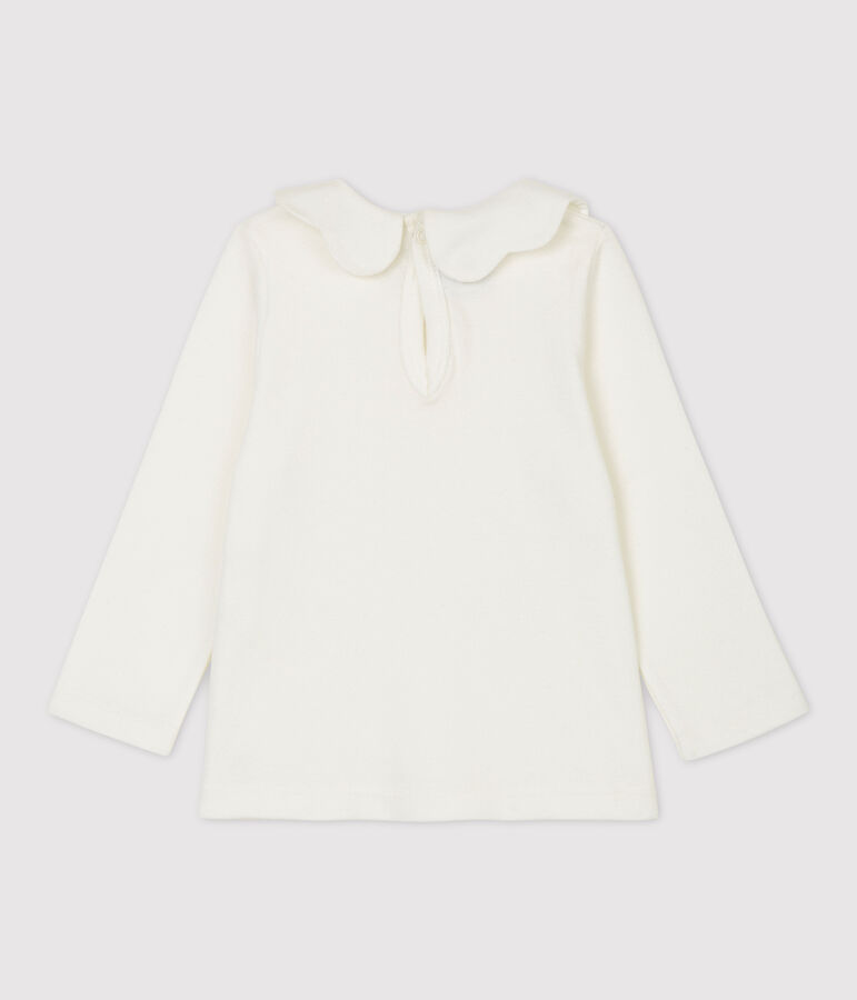 Blusa per beb&egrave; in cotone bianco