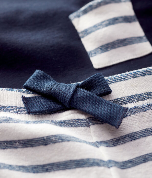 Insieme t-shirt/shorts in cotone lino beb&egrave; maschio blu/bianco