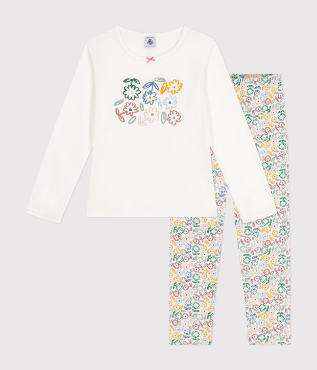 Pigiama bambino in cotone bianco/multicolore