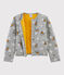 Cardigan in tubique bambina grigio SUBWAY/bianco MULTICO