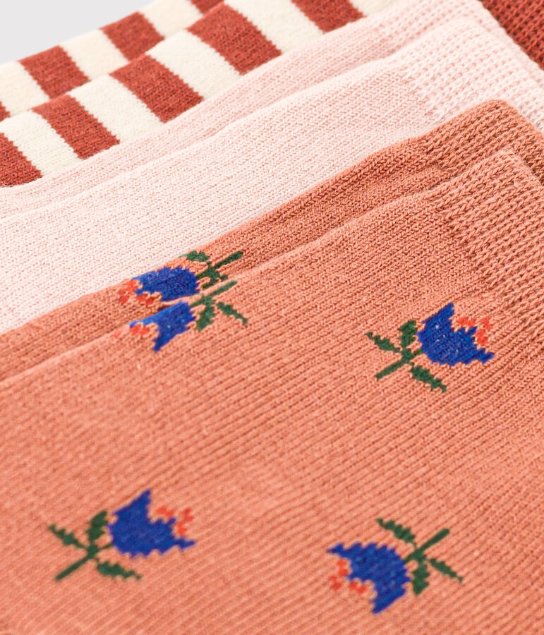 Confezione da 3 paia di calzini a fiori bambino unisex multicolore