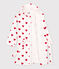 Accappatoio bimbo/bimba in spugna con motivo cuore bianco MARSHMALLOW/rosso TERKUIT