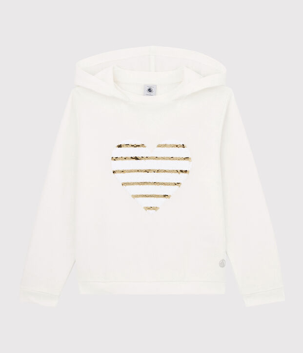 T-shirt con cappuccio bambina bianco