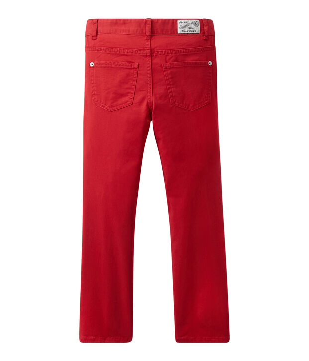 Pantaloni colorati per bambino in jeans rosso