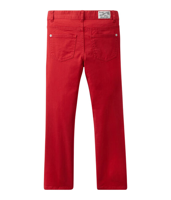 Pantaloni colorati per bambino in jeans rosso TERKUIT