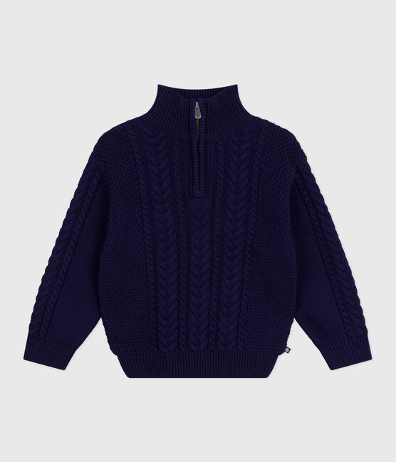Maglione dolcevita con mezza cerniera in cotone tinta unita bambino SOIR
