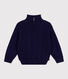 Maglione dolcevita con mezza cerniera in cotone tinta unita bambino