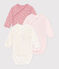 Set da 3 body incrociati a maniche lunghe in cotone fantasia neonato variante 1