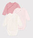 Set da 3 body incrociati a maniche lunghe in cotone fantasia neonato