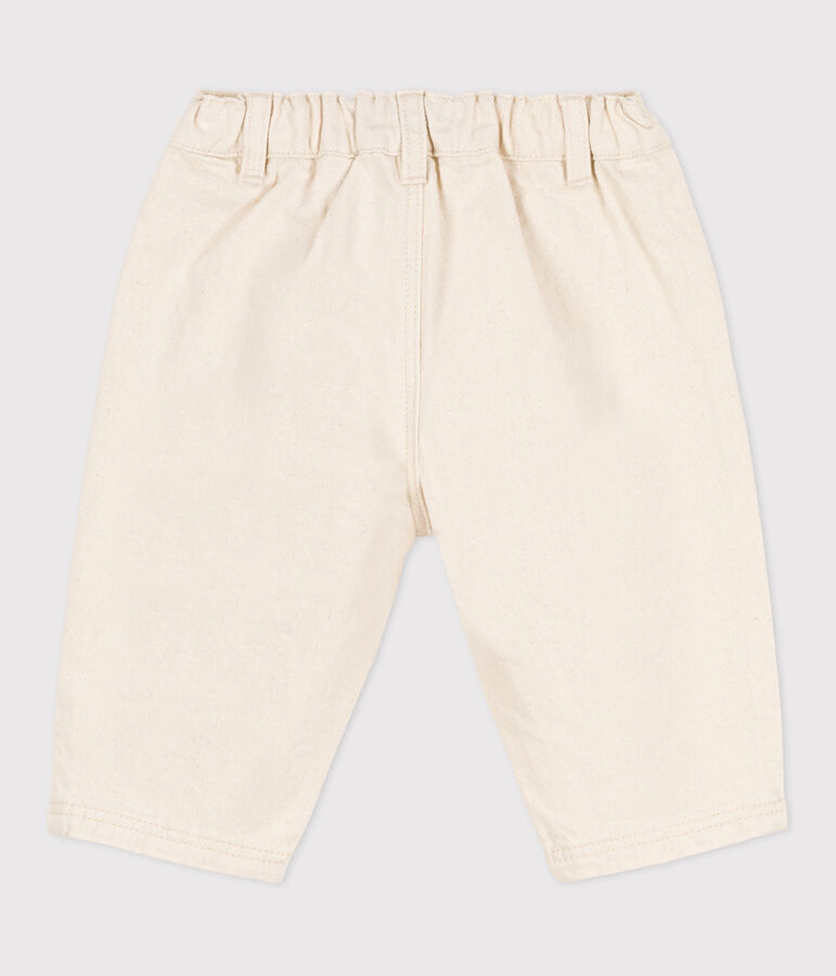 Pantaloni beb&egrave; in denim beige