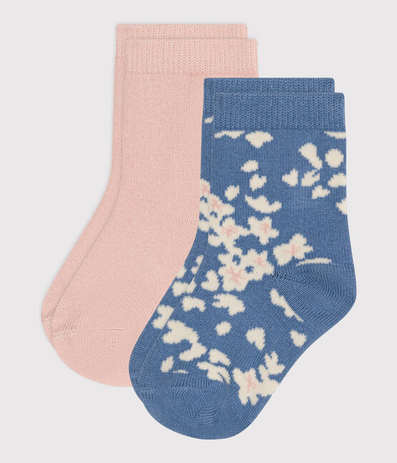 2 paia di calzini bebè in cotone a fiori variante 1
