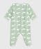 Tutina imbottita invernale in pile con balene stampate neonato SAULE/ MARSHMALLOW