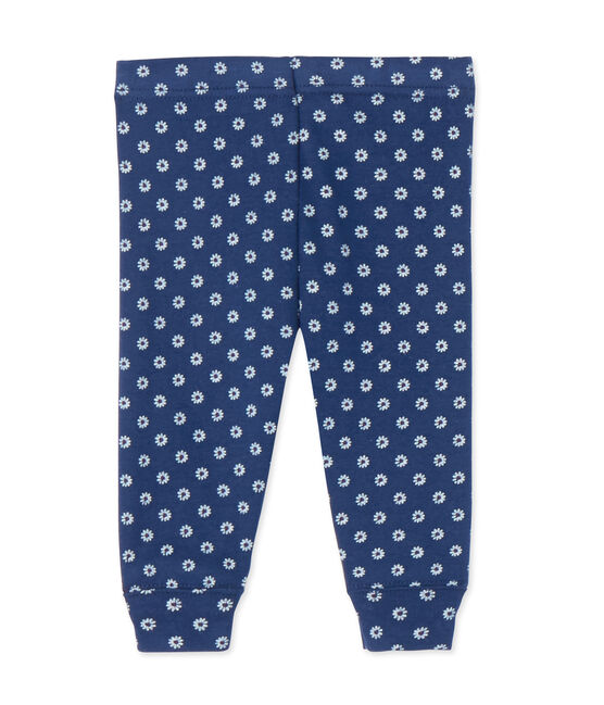 Leggings per bebè femmina stampati blu MEDIEVAL/bianco MULTICO