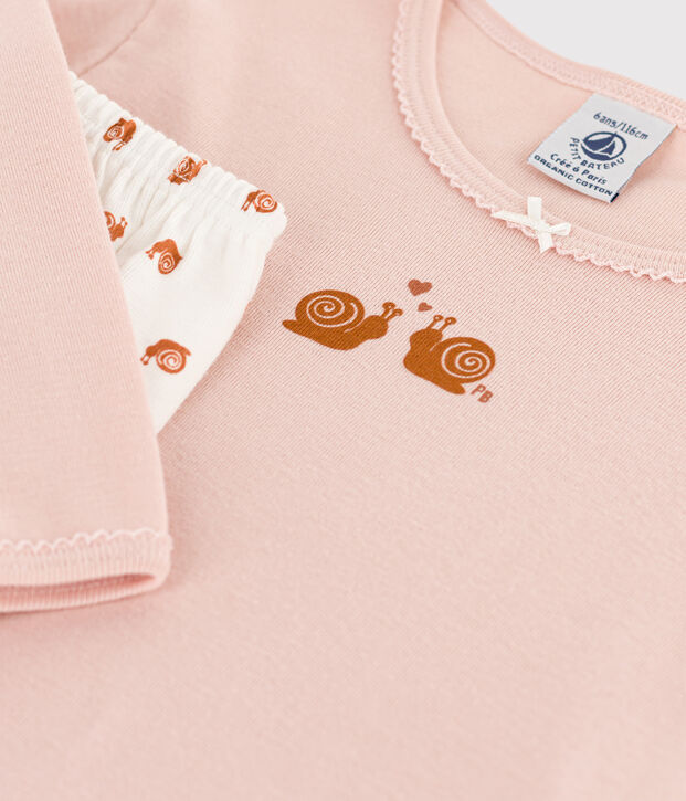 Pigiama bambina in cotone rosa/multicolore