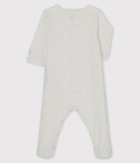 Tutina bianca con stampa stelle in velluto bianco MARSHMALLOW/bianco MULTICO