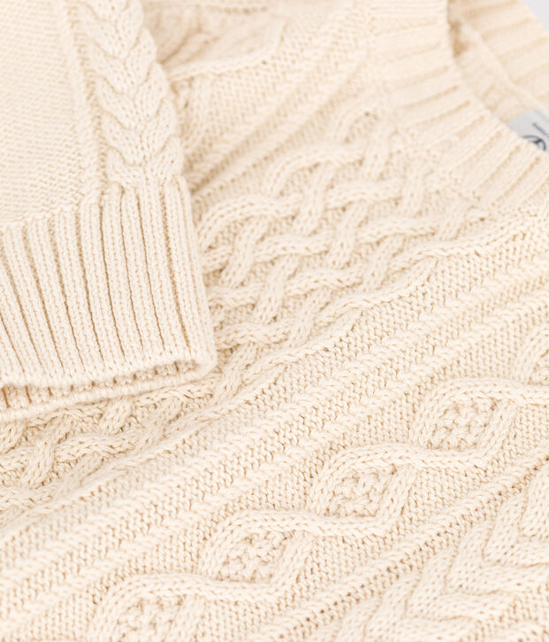 Pullover bambino in cotone unisex ecru