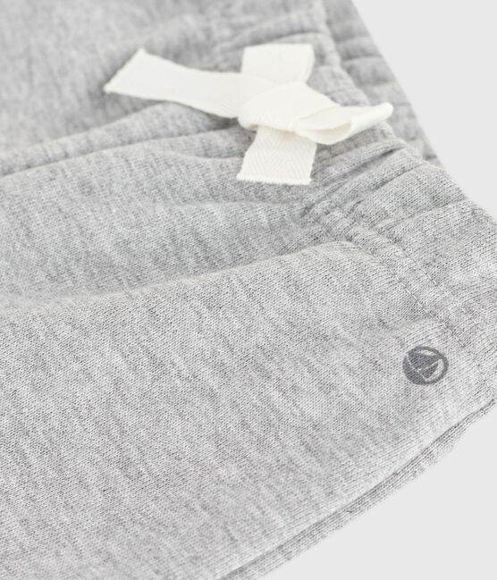 Pantaloni in cotone tinta unita neonato grigio FUMEE CHINE
