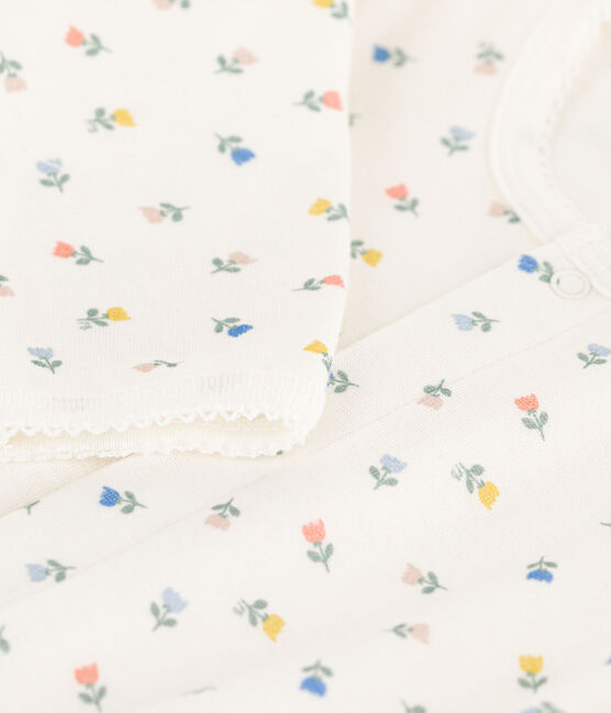 Bodyjama fiori in cotone bianco MARSHMALLOW/bianco MULTICO