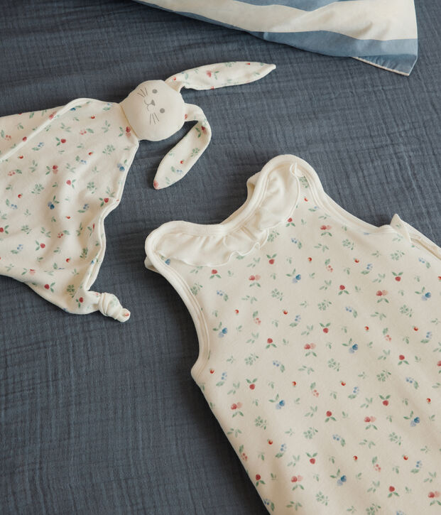 Sacco nanna in cotone con frutta stampata TOG 2.5 neonato bianco/multicolore