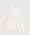 Abito smanicato in cotone operato bambina bianco MARSHMALLOW