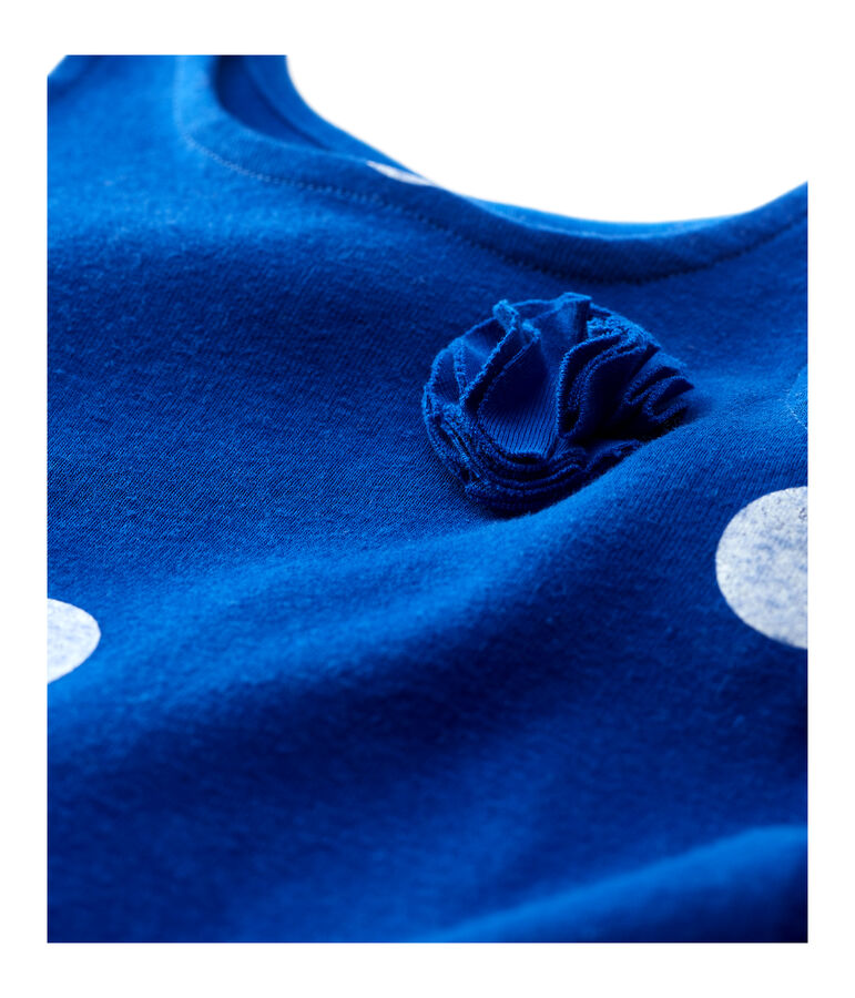 Abito senza maniche in lino beb&egrave; femmina blu/bianco