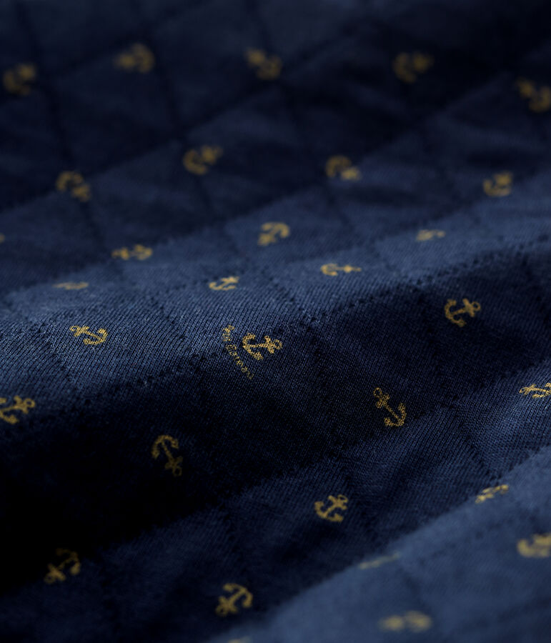 Felpa trapuntata beb&egrave;. blu/beige