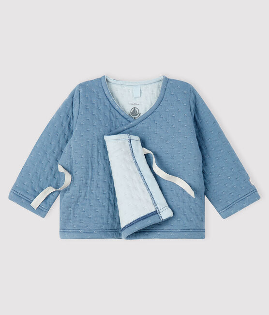 Cardigan neonata in tubique grigio TEMPETE