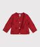 Cardigan in cotone con motivo a cuori neonata rosso