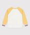 T-shirt a maniche lunghe in cotone color block bambino ecru/multicolore