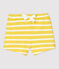 Shorts bebè in jersey spesso a righe giallo ORGE/bianco MARSHMALLOW