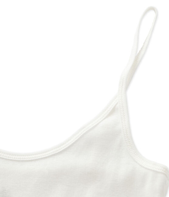 Camicia a bretelle donna in cotone leggero bianco Lait