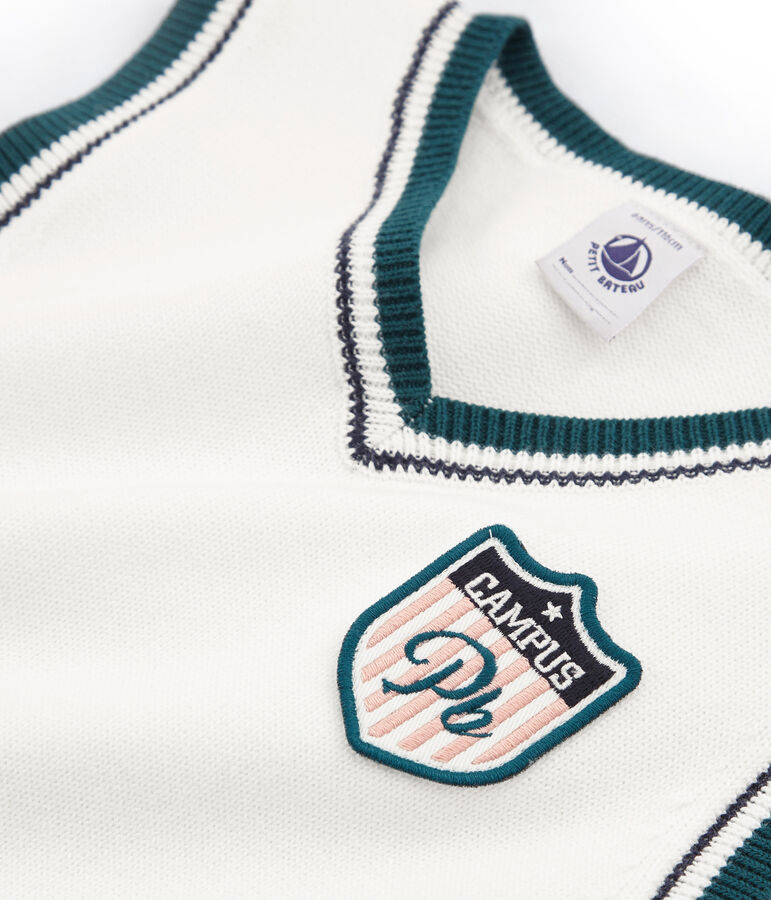 Pull senza maniche bambino bianco/multicolore