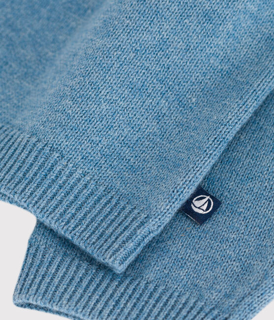 Cardigan in maglia di misto lana e cotone tinta unita con colletto neonato ADRIATIC