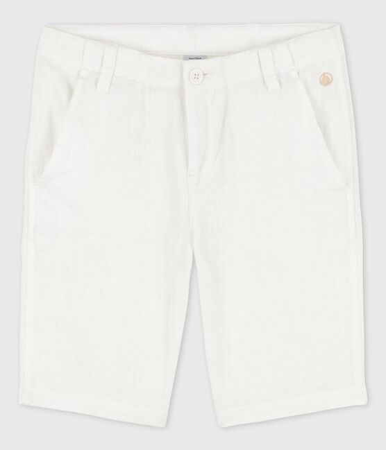 Bermuda bambino in lino bianco ECUME