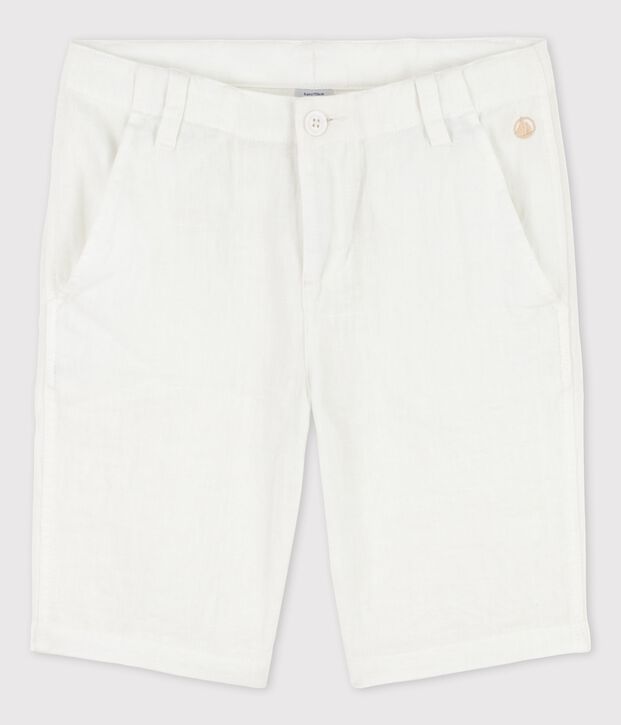 Bermuda bambino in lino bianco