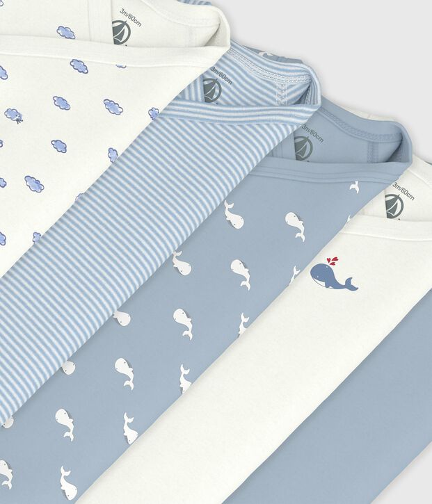 Set di body incrociati a maniche lunghe in cotone fantasia neonato multicolore