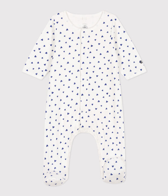 Bodyjama in tubique motivo cuore bianco MARSHMALLOW/ NEWBLEU